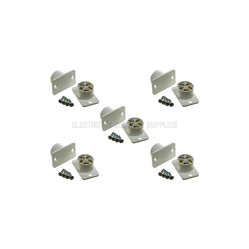 5 Pack Burglar Alarm Door Contact Detectors, Wired White Quick
