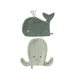 VERTBAUDET Sous L'Ocean Face Cloths Blue Pack of 2