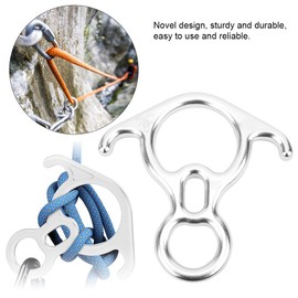 Descendedor de 8 anillos, cuerno de Dispositivo de control de descenso del descendiente de anillo de 8 formas para escalada cuesta abajo 7075 Material de aluminio de aviación