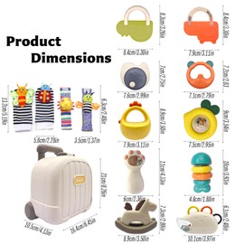 Baby Rattle Teething Toys, Newborn Baby Toys, Baby Rattle Set, 14Pcs Newborn Baby Toys + 1Pcs Storage Box, Newborn Toys for 0-12 Months