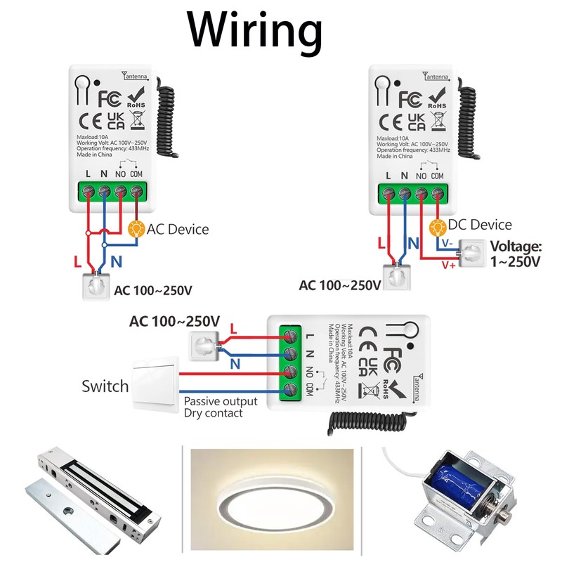 Tedeligo Universal AC 220V 230V 1 Channel Wireless Remote Control