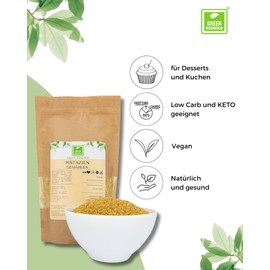 Pistachio Powder without Added Sugar 500 g from the Green Essence Pistachio Cream Powder 100% Pistachio Kernels Ground Keto Pistachio Flour Ground Pistachios in Powder Form