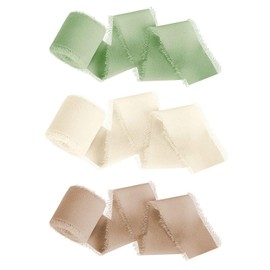 3 Rolls of Gift Ribbons, Chiffon Ribbons, Wedding Ribbons, DIY Craft Supplies Accessories, Bouquet Decoration Ribbons
