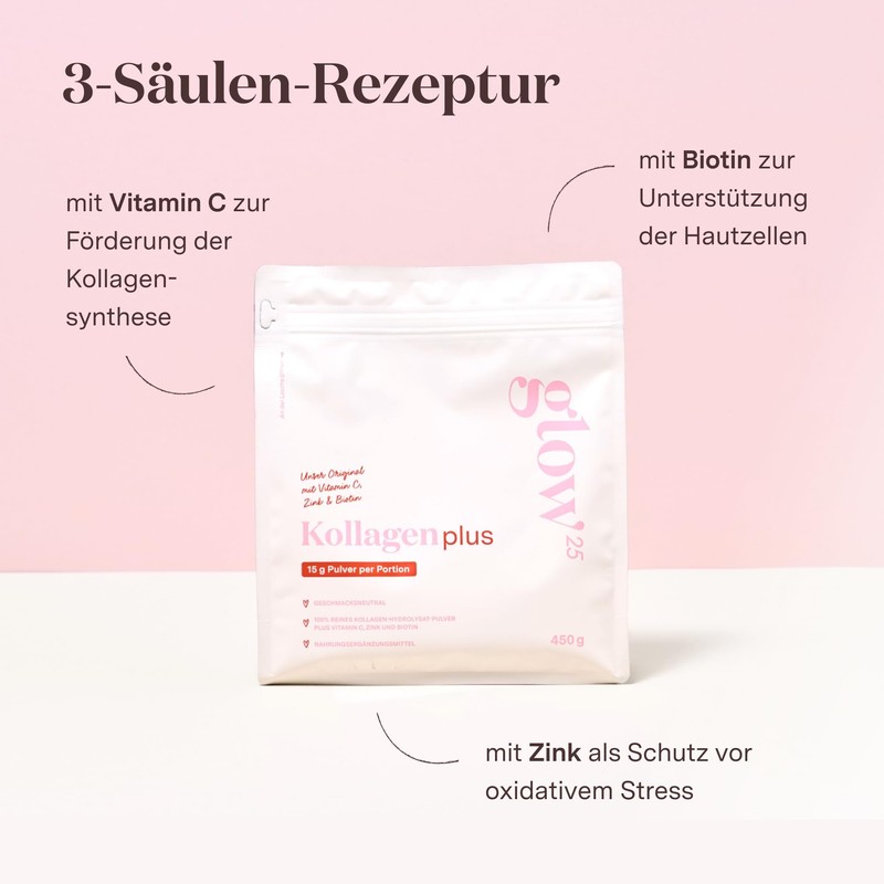 Glow25® Collagen Plus Powder [450g] - Collagen Hydrolysate with Vitamin