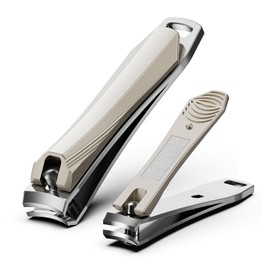 FERYES 2 Pack Nail Clippers Set- Sharp Nail Trimmers for Men Women Adult, Stainless Steel Fingernail & Toenail Clippers for Thick Nails