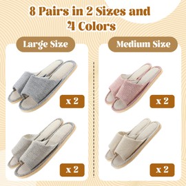Mepase 8 Pairs Disposable House Slipper for Guests Open Toe Breathable Comfortable Spa Slippers for Indoor Home