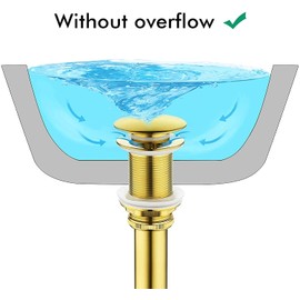 Bathroom Faucet Vessel Vanity Sink Pop Up Drain Stopper Without Overflow Gold Luxury Lavatory Basin Drain Assembly Brass