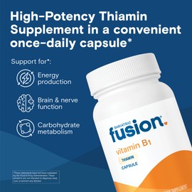 Bariatric Fusion Vitamin B1(Thiamine) for Bariatric Surgery Patients Including Gastric Bypass & Sleeve Gastrectomy, Easy to Swallow Capsule, 90 Count