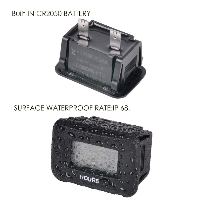 Jayron Digital LCD AC/DC 5V to 277V Hour Meter,Resettable Partial