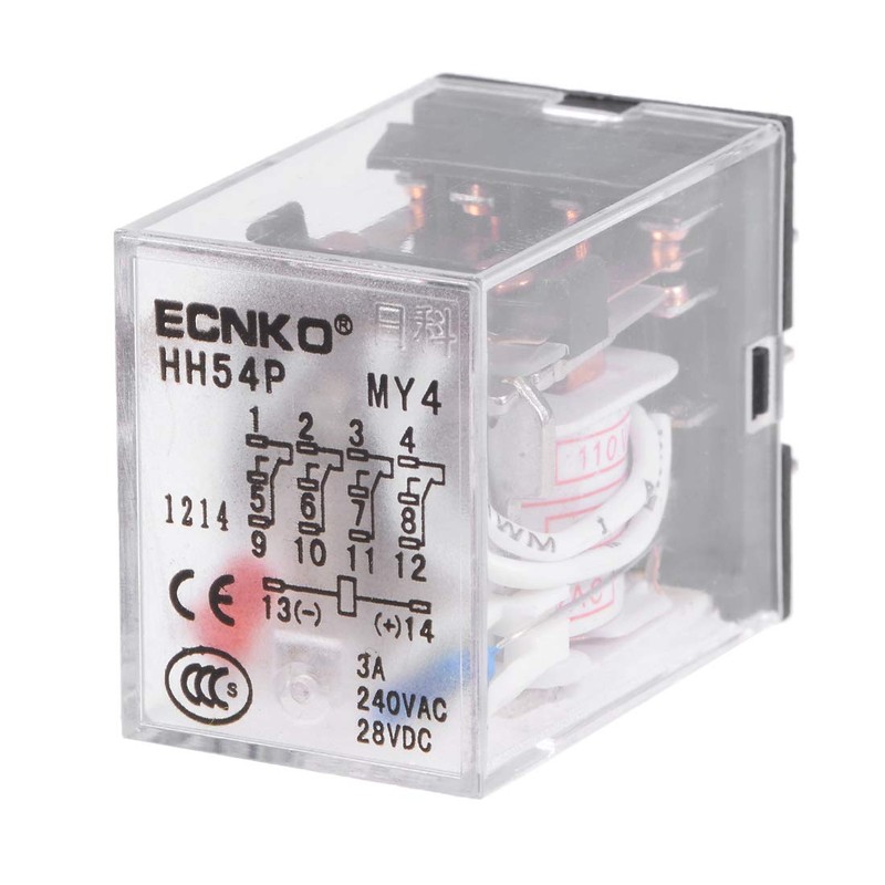 uxcell Electromagnetic Power Relay, HH54P AC 110V Coil 4P4T 14