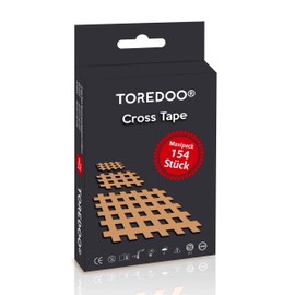 TOREDOO Cross Tape Grid Plasters Pack of 154 - 3 Sizes Type A B C - Acupuncture Plasters Mix Box Skin-Coloured