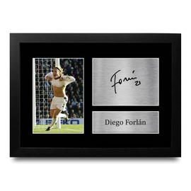HWC Trading Diego Forlan Signed Autograph Football Fans A4 Framed Print
