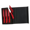 Melange 8-Piece Ceramic Steak Knife Set with Metallic Red Handle