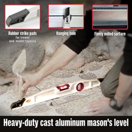Kapro - 930 SmartCast Professional Level - Cast Mason’s Level - Features Optivision Red Acrylic Vials - VPA Tested - Aluminum - 16 Inch