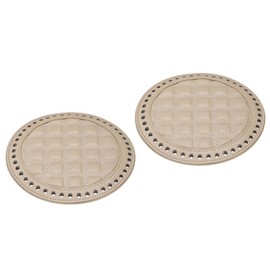 sourcing map Crochet Bag Making Kit, 7 Inch Round PU Leather Bag Bottom Purse Making Supplies for DIY Crochet Bag Shoulder Bag, Khaki