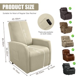 YushengTai Sofa Cover, 1 Seater Armchair Cover Waterproof, All-Inclusive High Stretch Chair Covers With Side Pockets, Super Soft Chair Covers For Living Room Tv Chair, Armchair (Milky Yellow)