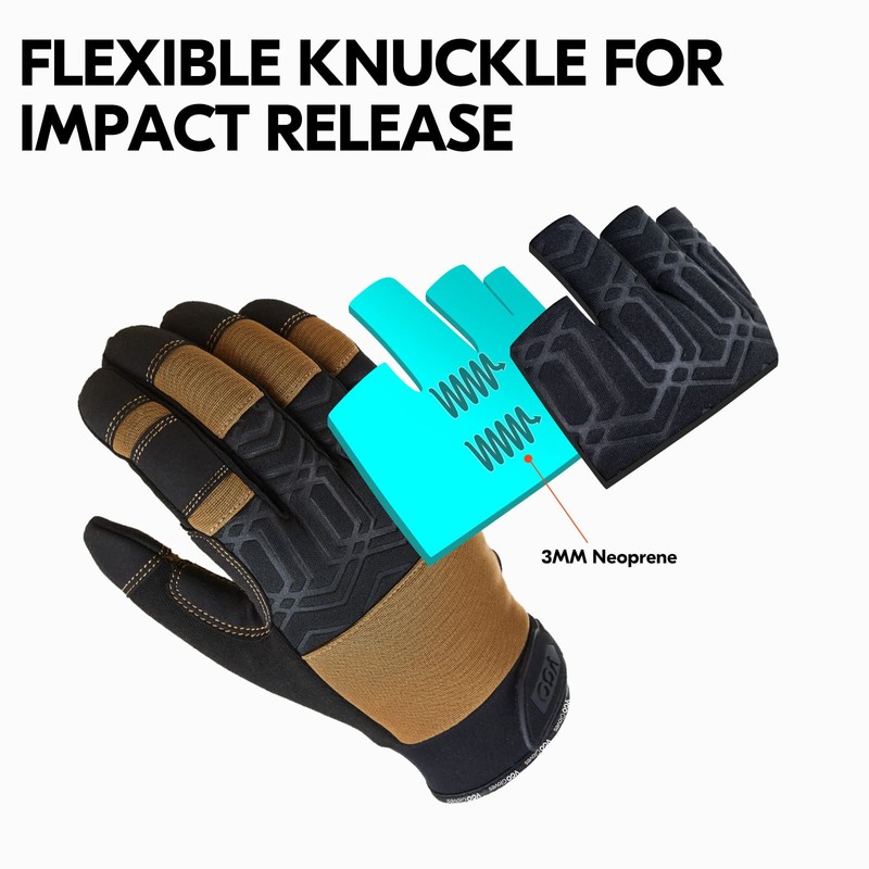 Vgo... Safety Work Gloves, Mechanic Gloves, Stretchable, Touchscreen, Machine washable