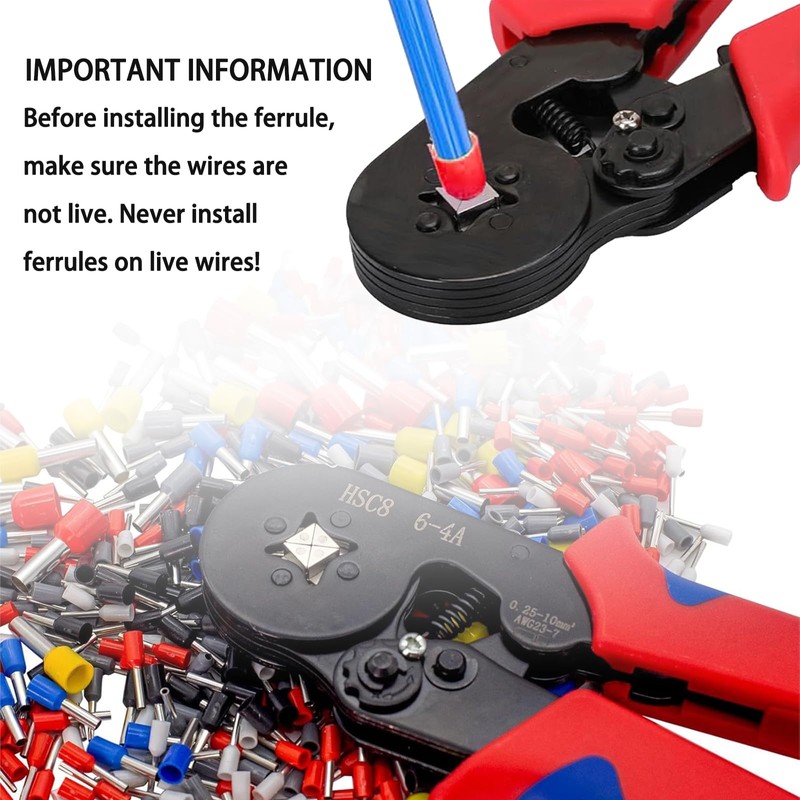 Generic Wire Ferrule Crimping Kit with 1250PCS Ferrules & Self-adjustable
