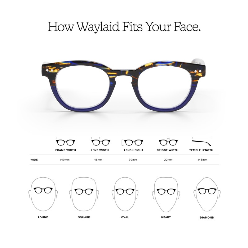 eyebobs Waylaid Wide Premium Unisex Reading Glasses, Black & Demi