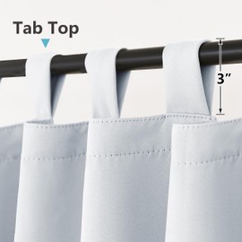 RYB HOME Waterproof Outdoor Curtains - Sunlight Block Windproof Privacy Outside Deck for Patio Porch Balcony Pergola Shower Enclosure, W 52 x L 72 inches, 1 Panel, Greyish White