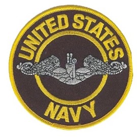 Embroidered Patch - Patches for Women Man - Navy Submarine Service Silver Enlisted Dolphins Patch Medium