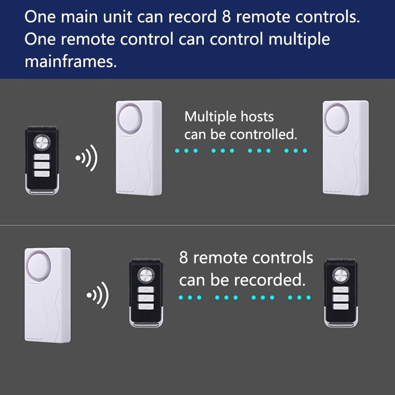 Home Security Sensor Wireless Door Alarm 108dB Loud Anti-theft Window
