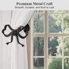 Tocemei 2 Pack Black Bow Curtain Holdbacks, Modern Matte Metal