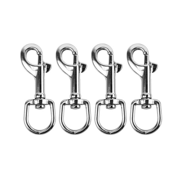 QWORK 3-1/2"Swivel Eye Bolt Snap Hook, 4 Pack 316 Stainless
