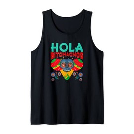 Funny Cinco De Mayo Vintage Mexican Hola Bitchachos Tank Top