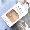 CJDLTS Almond French Tip Press on Nails Medium Length Gold