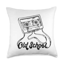 Beat Maker Vintage Retro 70s 80s Bass Aesthetic Old School Cassette Tape Graffiti Nostalgia Rap Hip Hop Throw Pillow, 18x18, Multicolor