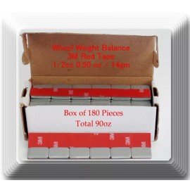 V-PRO 180 Pcs Stick on Self Adhesive Wheel Weights 1/2 0.50 oz TOTAL 90 OZ RED TAPE
