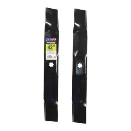 Maxpower 561821B 2 Heavy Duty Blades for 42 in. Cut John Deere Mowers, Replaces OEM #'s AM137327, AM141032, AM141034, Black