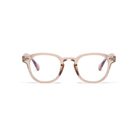 OSAGAMA Blue Light Filter Vintage Retro Round Glasses with Clear Lens Bluelight Blocker Without Prescription, Clear Tee
