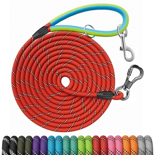 NTR 15FT Training Leash for Dogs, Nylon Rope Dog Leash