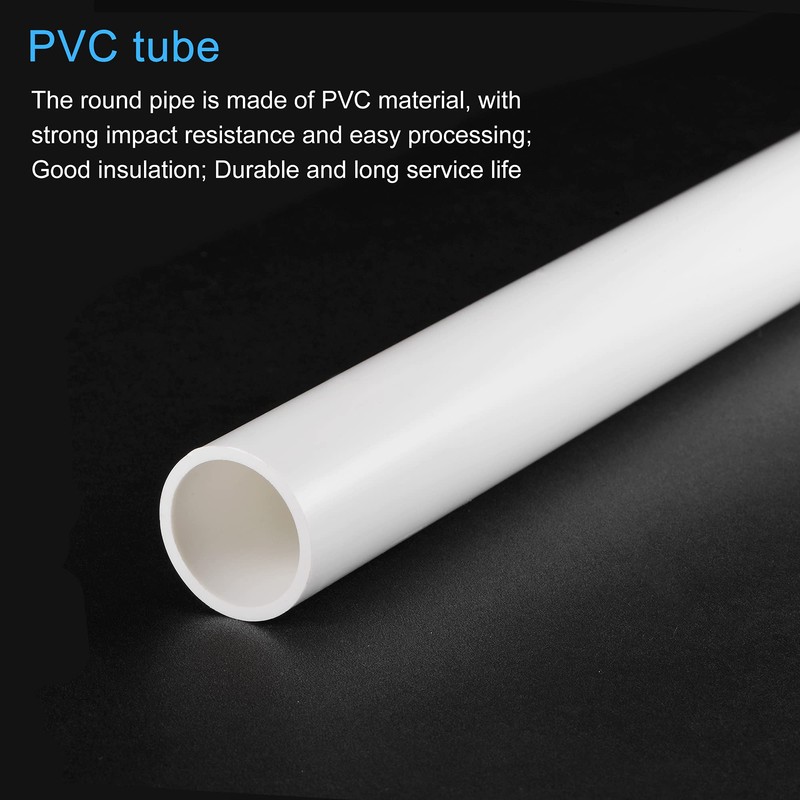 sourcing map PVC Rigid Round Pipe 21mm ID 25mm OD