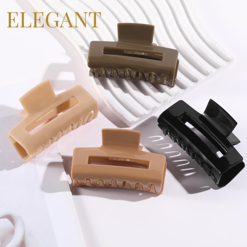 4 Pack 3 Inch Hair Claw Clips for Women, Medium
