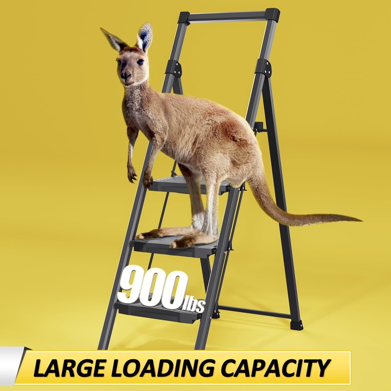 KINGRACK Step Ladder 4 Step Folding, 900lbs 4 Step Ladder