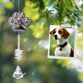 Pet Memorial Suncatcher - Loss of Pet Sympathy Gift for Dog and Cat Owners with Crystals, Indoor Window Suncatchers, Bereavement Gifts Dog Memorial (Transparent)
