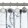 Nautical Anchor Shower Curtain Hooks, Rustproof Black White Ocean Sea