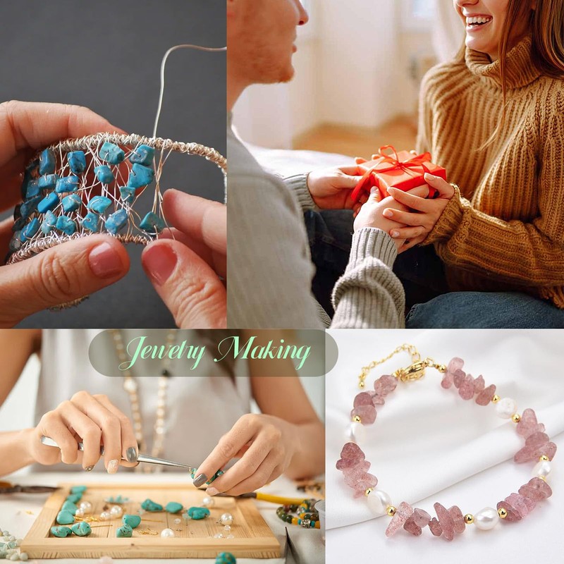 DQJRJT 400pcs Natural Chip Stone Beads 5-8mm Lavender Amethyst Healing