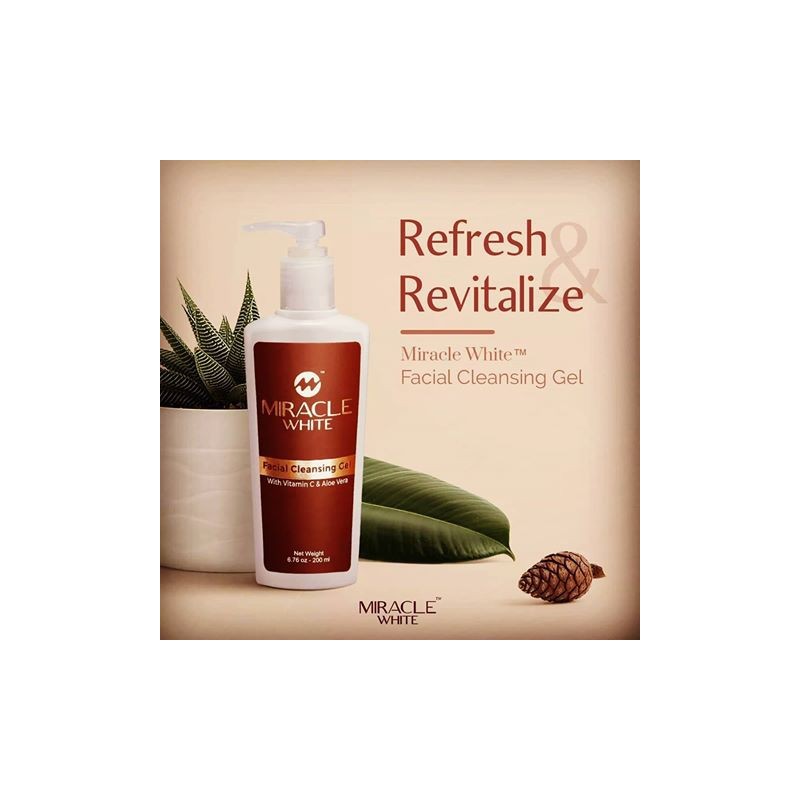MIRACLE WHITE FACIAL CLEANSING GEL WITH VITAMIN C & ALOE