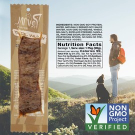 Primal Spirit Vegan Jerky – “Classic Flavor” – Hickory Smoked, 10 g. Plant Based Protein, Certified Non-GMO, No Preservatives, Sports Friendly Packaging (24 Pack, 1 oz)