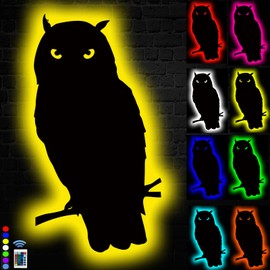 OUYENL Owl Lamp Night Light Owl Decor Statue for Home Bedroom Gifts 16 Colors Changing Dimmable Indoor Outdoor Yard Wall Light
