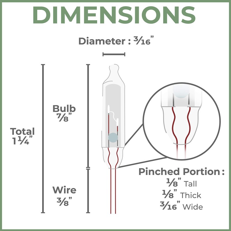 612 Vermont 3.5V Mini Christmas Replacement Bulbs for Incandescent String