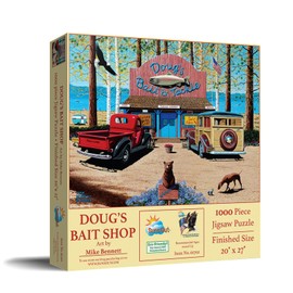 SUNSOUT INC - Doug's Bait Shop - 1000 pc Jigsaw Puzzle by Artist: Mike Bennett - Finished Size 20" x 27" - MPN# 61702