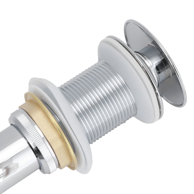 Bathroom Sink Drain Electroplating Popup Wash Basin Drainer Stopper NonOverflow(Popup