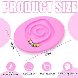 Seenelling Maze Balance Board for Kids Plastic Wobble Rocker Balance Board with Mini Balls Load 170lb for Balancing Exercise Equipment Game Girls Boys Physical Therapy, 18.5 x 14.57 Inches (Pink)