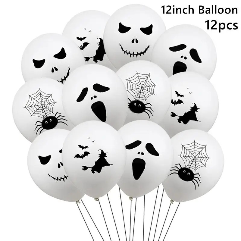 Halloween Ghost Balloons Set for Party Decoration – 12pcs Spooky