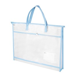 Waterproof Projects Bag, A3 Sewing Projects Handbag Transparent Mesh Organizer Zipper Pouches with Handles for Quilting Knitting Stitching Embroidery